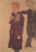 Egon Schiele Two Guttersnipes (mk12) oil